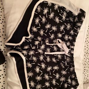 Tally weijl palm tree mesh black white sport sweat shorts